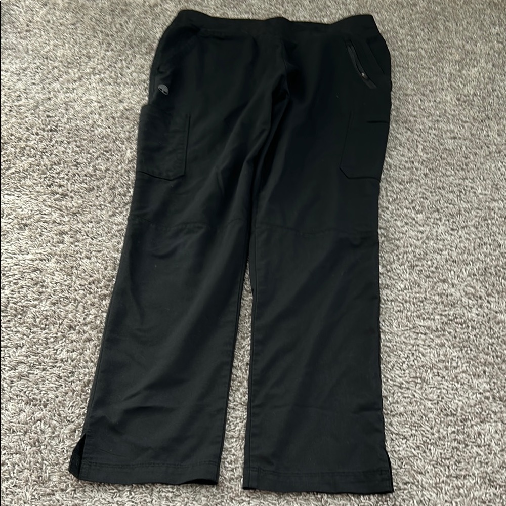 Purple label yoga healing hands women’s scrub pants black medium-large